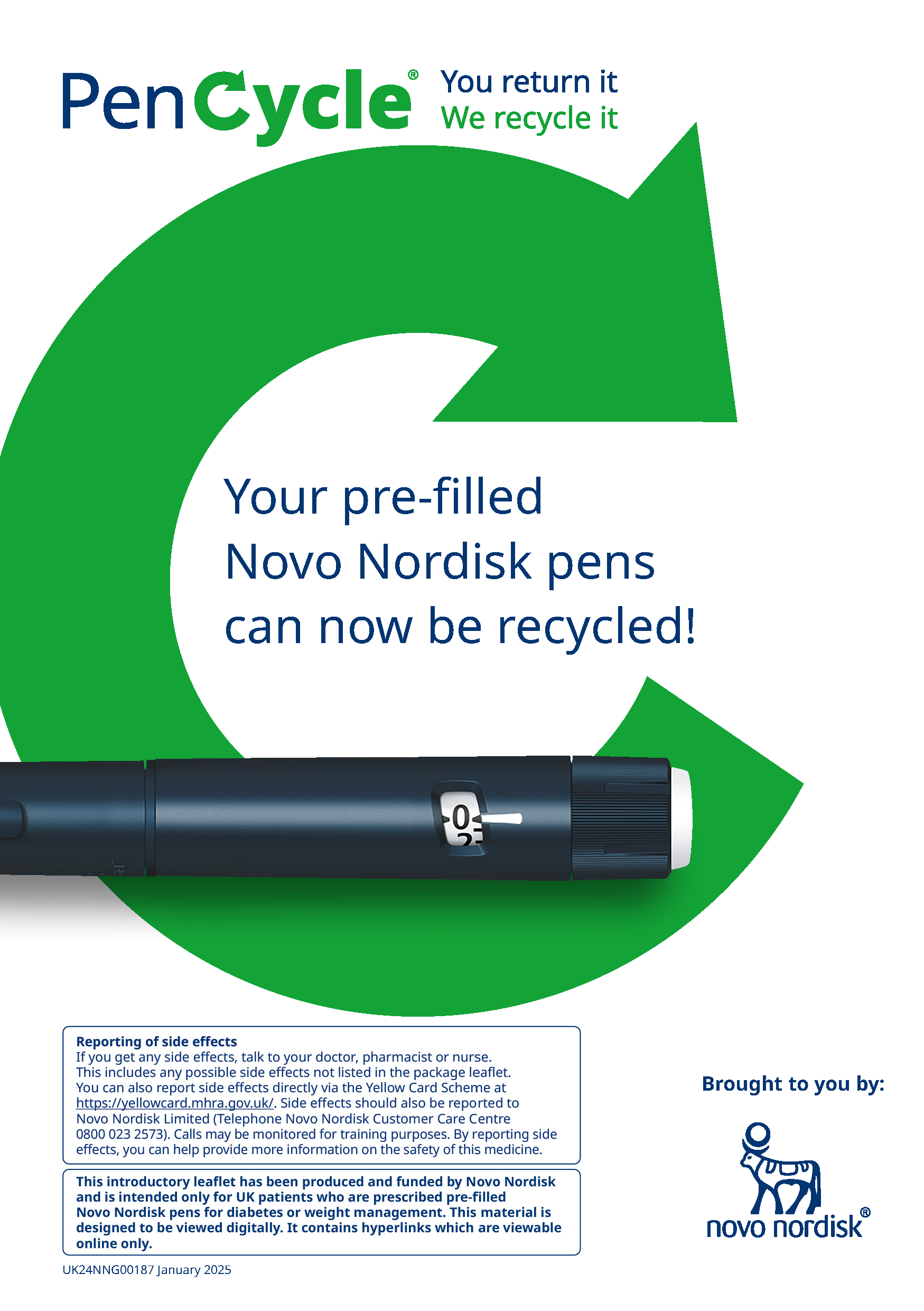 Cover page of the PenCycle®  introductory leaflet.